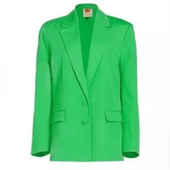 FARM Rio Jackets & Blazers - FARM Rio Green Oversized Linen Blazer Size Large